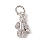 Brass Micro Pave Cubic Zirconia Charms, Cadmium Free & Lead Free, with Jump Rings, Boy Charms, Platinum, 12.5x6.5x2.5mm, Hole: 3.4mm