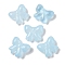 Transparent Spray Paint Glass Beads, Bowknot, Sky Blue, 15.5x17.5x7.5mm, Hole: 1.4mm