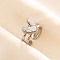 304 Stainless Steel Heart Cuff Rings, Love Design Synthetic Turquoise Open Ring for Women Men