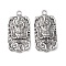 Alloy Pendants, Lead Free & Cadmium Free, Rectangle with Dragon Pattern, Antique Silver, 48x24x4mm, Hole: 3.8mm