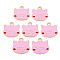 Alloy Pendants, with Enamel, Cartoon Piggy Charms, Cadmium Free & Lead Free, Light Gold, Pearl Pink, 17.5x17.5x1mm, Hole: 2mm