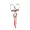 Alloy Enamel Pendants, Scissor Charm, Platinum, 58.5x24x1.5mm, Hole: 8.5x13.5mm