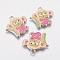 Alloy Enamel Pendants, Monkey Pendants for Kids Jewelry Making, Cadmium Free & Lead Free, Medium Violet Red, 26x25.5x2mm, Hole: 2.5mm