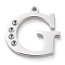 Tarnish Resistant 304 Stainless Steel Letter Pendant Rhinestone Settings, Stainless Steel Color, Letter.G, G: 16x15.5x1.5mm, Hole: 1.2mm, Fit for 1.6mm rhinestone