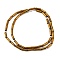 Electroplated Natural Lava Rock Beads Strands, Column, Golden Plated, 9x3mm, Hole: 1mm, about 43pcs/strand, 15.75''(40cm)