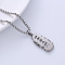 Stylish Stainless Steel Om Mani Amulet Pendant Necklaces for Men, Stainless Steel Color