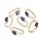 Brass Screw Carabiner Lock Charms, for Necklaces Making, Quick Links, Long-Lasting Plated, Cadmium Free & Lead Free & Nickel Free, Oval, Real 18K Gold Plated, 26x15x2mm, Screw: 7x5x5mm
