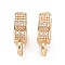 Brass Micro Pave Clear Cubic Zirconia Tube Bails, Loop Bails, Long-Lasting Plated, Round, Real 14K Gold Plated, 10x7x3mm, Hole: 1.4mm