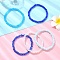 5Pcs 5 Styles Faceted Rondelle Glass Beaded Stretch Bracelet Sets, Stackable Bracelets, Dodger Blue, Inner Diameter: 2-1/8 inch(5.5cm)