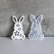 Easter Theme Rabbit with Flower Pattern DIY Silicone Table Lamp Molds, Resin Casting Molds, for UV Resin, Epoxy Resin Craft Making, White, 148x91x6.5mm