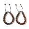 10mm Round Natural Polychrome Jasper/Picasso Stone/Picasso Jasper Braided Bead Bracelets, Adjustable Nylon Cord Bracelets for Women Men, Inner Diameter: 1-3/4~2-7/8 inch(4.6~7.4cm)