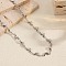Elegant Vintage Hollow Stainless Steel Link Chain Necklaces for Women, Stainless Steel Color, Moon, 19.69 inch(50cm)