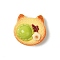 Cute Opaque Resin Cabochons, Imitation Cookies, Cat Shape, 21x21.5x10mm