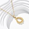 Teardrop 304 Stainless Steel Pendant Necklaces, Ion Plating(IP), Real 18K Gold Plated, 17.99 inch(45.7cm)