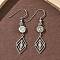 304 Stainless Steel Rhombus Dangle Earrings, Ion Plating(IP), Stainless Steel Color, 50x11mm