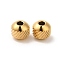201 Stainless Steel Bead, Round, Real 18K Gold Plated, 6mm, Hole: 2mm