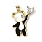Brass Micro Pave Cubic Zirconia Shell Pendants, with Resin, Bear, Lead Free & Cadmium Free, Long-Lasting Plated, Real 18K Gold Plated, Rack Plating, Colorful, 27.5x20.5x5mm, Hole: 3.8x3.5mm