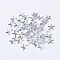 Acrylic Rhinestone Flat Back Cabochons, Back Plated, Faceted, Star, White, 10x1.5mm