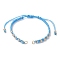 Polyester Braided Bead Bracelet Making, with 304 Stainless Steel Open Jump Rings, Deep Sky Blue, 10-1/4x1/4x1/8 inch(26x0.5x0.4cm)