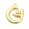Brass Micro Pave Cubic Zirconia Pendants, Leaf Charms, Golden, 15x12.5x2.5mm, Hole: 1.3mm