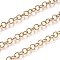 Ion Plating(IP) 304 Stainless Steel Rolo Chains, Unwelded, with Spool, Oval, Golden, 5x0.8mm, about 65.61 Feet(20m)/roll