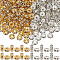 400Pcs 2 Colors Brass Rhinestone Spacer Beads, for Jewelry Craft Making Findings, Grade A, Straight Flange, Rondelle, Mixed Color, 6x3mm, Hole: 1~1.5mm, 200pcs/color