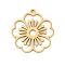 5Pcs 201 Stainless Steel Pendants, Laser Cut, Flower Charm, Golden, 18x17x1mm, Hole: 1.2mm