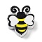 Bee Theme Printed Wood Beads, Bees, Black, 29x26x8mm, Hole: 3mm