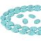 NBEADS About 44 Pcs Flat Oval Stone Beads, 18x13mm Flat Oval Gemstone Beads Crystal Loose Stone Beads Synthetic Turquoise Beads for DIY Bracelet Necklaces Jewelry Making