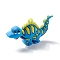 PVC Plastic Cartoon Pendants, for DIY Keychain Making, Dinosaur, Cornflower Blue, 36x67~73x19mm, Hole: 3.5mm