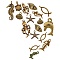 Tibetan Style Alloy Pendants, Mixed Shapes, Ocean, Antique Bronze, 60pcs/box