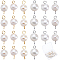30Pcs 2 Colors Natural Cultured Freshwater Pearl Potato Connector Charms, with Platinum & Golden Tone 304 Stainless Steel Double Loops, Floral White, 16mm, Hole: 2.5mm, 15pcs/color