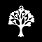 Tarnish Resistant 201 Stainless Steel Pendants, Laser Cut, Tree, Stainless Steel Color, 31.5x25x1mm, Hole: 2mm