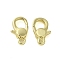 Brass Lobster Claw Clasps, Flat Round, Cadmium Free & Nickel Free & Lead Free, Golden, 11x7x3mm, Hole: 1.2mm