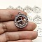 Constellation Themes Alloy Rhinestone Pendants, Flat Round Charms, Silver, Aries, 24x21mm