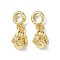 Brass Pave Clear Cubic Zirconia European Dangle Charms, Rabbit Large Hole Charms, Lead Free & Cadmium Free, Long-Lasting Plated, Rack Plating, Real 18K Gold Plated, 23.5mm, Hole: 5mm