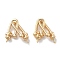 Brass Hook Clasps, Cadmium Free & Nickel Free & Lead Free, for Half Drilled Beads, Real 18K Gold Plated, 24mm