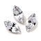 Glass Rhinestone Cabochons, Pointed Back & Back Plated, Faceted, Horse Eye, Alexandrite, 8x4x3mm