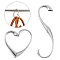 SUPERFINDINGS 2pcs Zinc Alloy Purse Hook Foldable Heart Folding Handbag Table Hangers Platiunm Bag Hanger Collection 70x63mm Desk Hooks for Purse