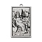 Non-Tarnish 201 Stainless Steel Pendants, Laser Engraved Pattern, Tarot Card Pendants, The Empress III, 40x24x1mm, Hole: 2mm
