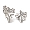 304 Stainless Steel Heart Stud Earrings, Stainless Steel Color, 34x25mm