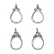 NBEADS 4 Pcs 2 Styles Brass Blank Pendant Trays, Teardrop/Oval Shape Open Back Bezel Trays Pendant Cabochon Base Settings for DIY Craft Photo Pendant Jewelry Making, Platinum
