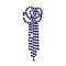 Brass Rhinestone Pendants, Cadmium Free & Lead Free, Flower, Capri Blue, 62x22x2.5mm, Hole: 1.6mm