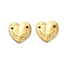 304 Stainless Steel Connector Charms, Heart Charm, Ion Plating(IP), Real 14K Gold Plated, 13x13.5x1.3mm, Hole: 1.2mm