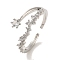 Brass Micro Pave Cubic Zirconia Rings for Women, Long-Lasting Plated, Platinum, Adjustable