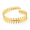 Leaf Upper Arm Cuff Band, Alloy Open Armlets Bangle for Girl Women, Golden, Inner Diameter: 3-3/8 inch(8.7cm)