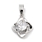 Brass Micro Pave Clear Cubic Zirconia Pendants, Cadmium Free & Nickel Free & Lead Free, Flower Charms, Platinum, 13.5x11x5.5mm, Hole: 5x2.5mm
