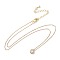 Brass Micro Pave Cubic Zirconia Pendant Necklaces, with Brass Cable Chains and Lobster Claw Clasps, Packing Box, Real 18K Gold Plated, 17.1 inch(43.5cm), 1mm