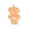 Brass Enamel Pendants, Bear, with Jump Ring, Lead Free & Cadmium Free, Long-Lasting Plated, Real 18K Gold Plated, Rack Plating, Orange, 19x13x2mm, Hole: 3.5mm