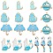 36Pcs 6 Styles Alloy Enamel Pendants, Cat, Light Gold, Mixed Color, 21~35.5x18.5~26x1.5~4.5mm, Hole: 1.2~2mm, 6pcs/style
